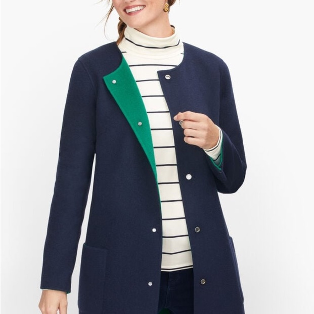 Talbots Reversible Wool Jacket Size Petite Small